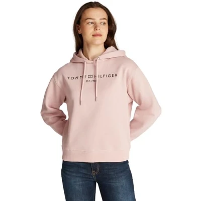 Abbildung von Tommy Hilfiger CORP LOGO Hoodie Sweatshirt, Damen, Größe: XL, Foggy pink
