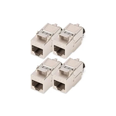 Abbildung von DIGITUS DN 93816 Keystone Modul Cat 8.1 4 Stück RJ45 Netzwerkdose Cat8 Geschirmt 2000 MHz 25GBase T &amp; 40GBase 25 Gbit/s 40 AWG 26/7 bis 22/1 Montage Werkzeugfrei