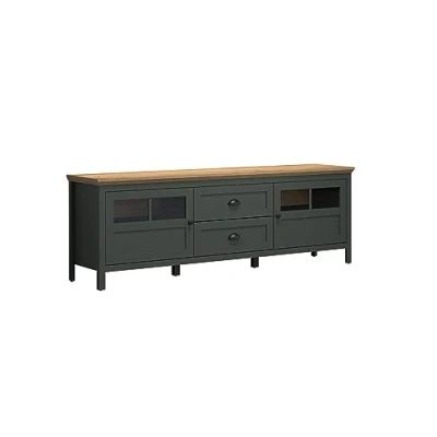 Abbildung von trendteam smart living Lowboard Fernsehschrank Fernsehtisch Stanton Aufbaumaß (BxHxT) 184 x 64 45 cm Farbe Tannengrün mit Evoke Eiche 220932204