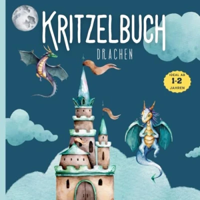 Abbildung von Kritzelbuch Drachen für Kinder ab 1 2 Jahren: Malbuch mit 50 kindgerechten Motiven