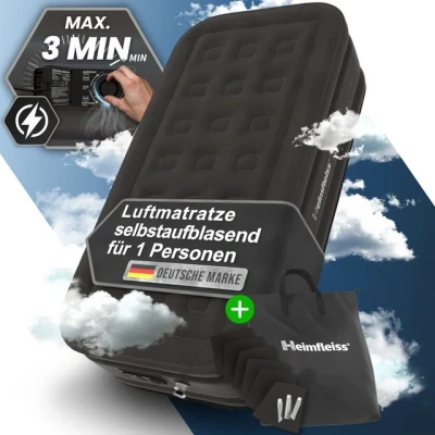 Abbildung von Heimfleiss® Luftbett 1 Person Premium Aufblasbare Matratze 100x200 cm Luftmatratze selbstaufblasend ideal nutzbar als Gästematratze &amp; Campingmatratze Aufblasbares Bett für Kinder Erwachsene