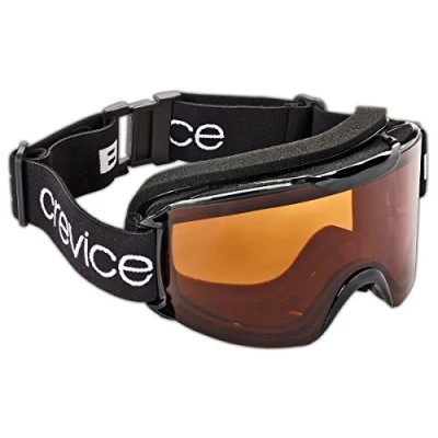 Abbildung von Black Crevice Skibrille im Frameless Design I Ski Brille in verschiedenen Farben Snowboard bruchfeste Doppelscheibe Anti Fog Beschichtung &amp; UV 400 Schutz größenverstellbar