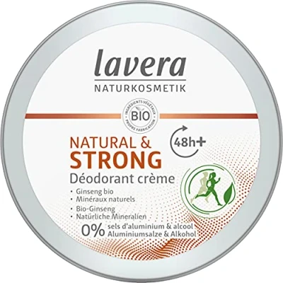 Abbildung von lavera Natural &amp; Strong Deo Creme, Bio Ginseng Natürliche Mineralien, 48 Stunden zuverlässiger Schutz, Ohne Aluminiumsalze Alkohol, gegen Schweißgeruch, Vegan, (1x50ml)