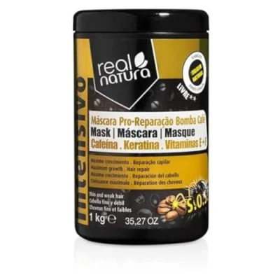 Abbildung von Real Natura Salzfreie Pro Reparaturmaske Bomba Café 1kg Intensive Pflege für geschädigtes Haar