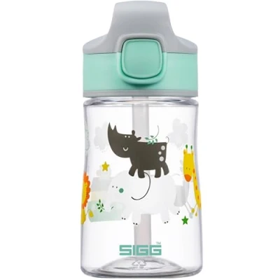 Abbildung von SIGG Miracle Kinder Trinkflasche (0.35 L), Kinderflasche mit auslaufsicherem Deckel, einhändig bedienbare Strohhalm, Grün