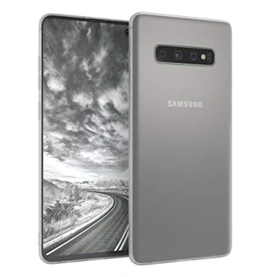 Abbildung von EAZY CASE Handyhülle Silikon mit Kameraschutz kompatibel Samsung Galaxy S10 Plus in Transparent Matt Ultra dünn, Slimcover, Silikonhülle, Hülle, Softcase, Backcover