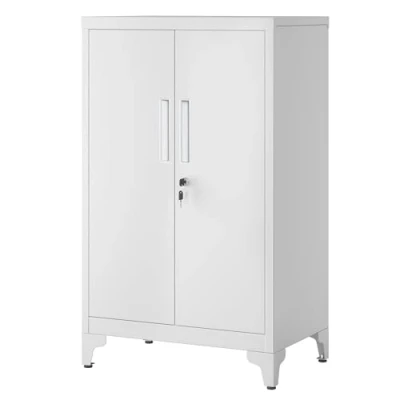 Abbildung von SONGMICS Aktenschrank, Mehrzweckschrank, Büroschrank mit 2 Türen, Schrank abschließbar, Aufbewahrungsschrank aus Stahl, für Arbeitszimmer, Wohnzimmer, mattgrau OMC012G01