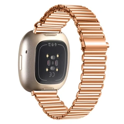 Abbildung von Edelstahl Metall Ersatzband Armband für Fitbit Versa 3 / 4 Sense 2