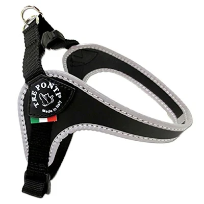 Abbildung von Tre Ponti Fibbia Basic Geschirr Schwarz&amp;Reflexion Hundegeschirr 35...