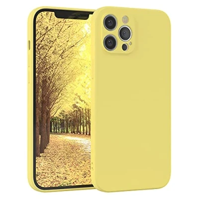 Abbildung von EAZY Case Silikonhülle für iPhone 12 Pro Max Hülle Silikon Gelb weich stoßfeste Handyhülle Schutzhülle mit Kameraschutz Dünn Premium Schutz Cover TPU Phone Bumper Pastellgelb