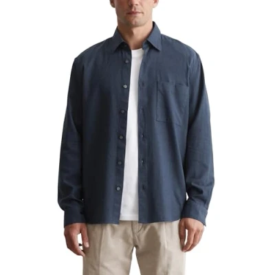 Abbildung von Marc O&#039;Polo KENT Collar LONG Sleeves ONE Rectangular Chest Pocket Round HEM Hemd, Herren, Größe: XL, Dark navy