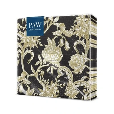 Abbildung von PAW Servietten 3 lagig (33 x 33 cm) I 20 Stück Perfekt für Kommunion, Hochzeit, Konfirmation und Feiern Papierservietten Bunt mit Dekorationen Besondere Anlässe, Ornamente Baroque Flowers