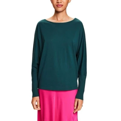 Abbildung von Esprit Collection Loose FIT Langarmshirt, Damen, Größe: Small, Emerald green
