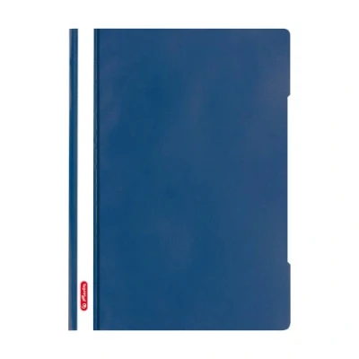 Abbildung von Herlitz 11317153 Schnellhefter A4 Quality, Polypropylen Folie, 10 er Packung, Glasklar mit Beschriftungsstreifen, blau