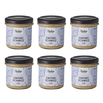 Abbildung von Nabio Aufstrich Zwiebelschmelz mit Apfel, Bio Brot Aufstrich, vegan, Ohne Palmöl, 6er Pack (6 x 135 g)