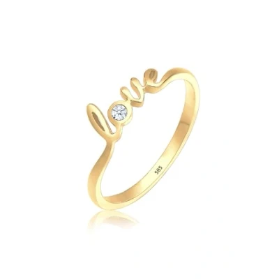Abbildung von Elli DIAMONDS Verlobungsring Love Schriftzug Diamant 0.03 ct. 585 Gold