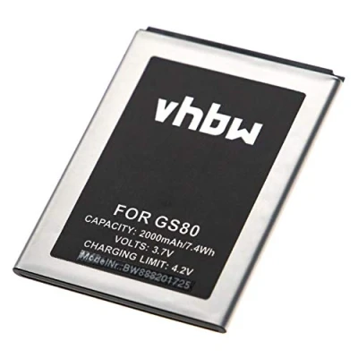 Abbildung von vhbw Akku kompatibel mit Gigaset GS80 Handy Smartphone Telefon (2000mAh, 3,7V, Li Ion)