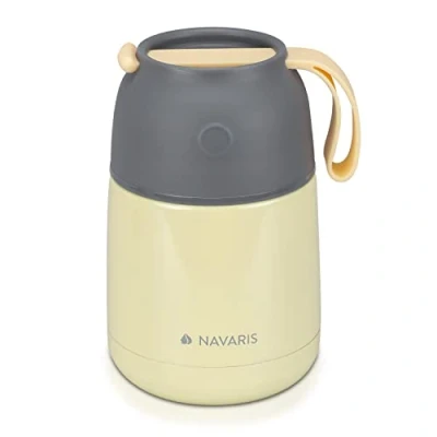 Abbildung von Navaris Thermobehälter 450ml Edelstahl Warmhaltebox für Essen &amp; Babybrei auslaufsicher, Edelstahl, (1 tlg)