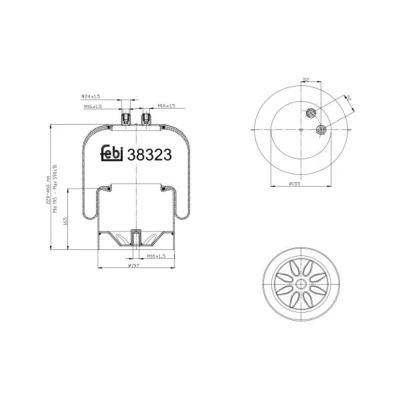 Abbildung von FEBI BILSTEIN 38323 Federbalg, Luftfederung MERCEDES BENZ: ACTROS MP2 / MP3