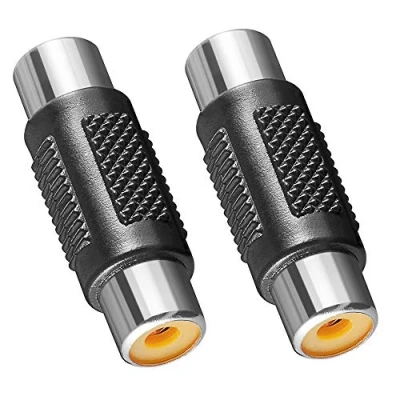 Abbildung von BestPlug 2 Stück RCA Audio Video Adapter Verbindungsstück, Cinch Buchse Kupplung weiblich auf weiblich, Schwarz