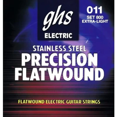 Abbildung von GHS PRECISION FLATS Saitensatz für E Gitarre Flatwound 800 Extra leicht 011/046