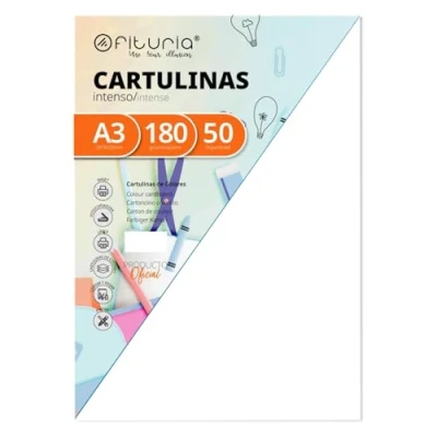 Abbildung von Packung mit 50 weißen Kartons, Größe A3, 180 g