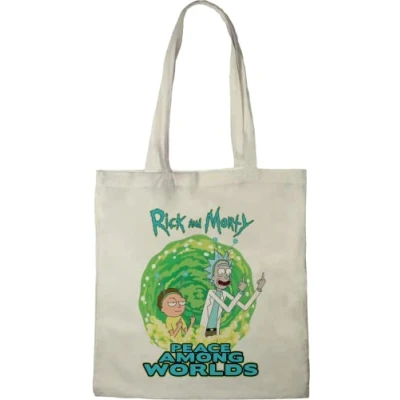 Abbildung von cotton division BWRIMODBB004 Tote Bag Rick and Morty, Peace Among World, 38 x 40 cm, Ecru, Ecru