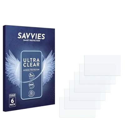Abbildung von Savvies 6x Schutzfolie 4.3&quot; für Kameras mit 4,3 Zoll (10.9 cm) [96.5 x 55.3 mm, 16:9] Displayschutz Folie Ultra Transparent