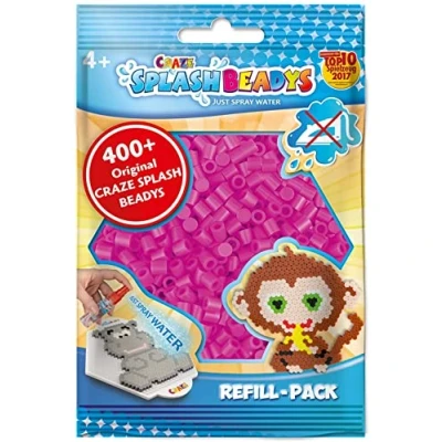 Abbildung von CRAZE SPLASH BEADYS Refill Pack Ersatzperlen rosa pink Bastelperlen Nachfüllset Bügelperlen ohne Bügeln 11607