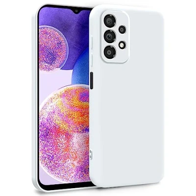 Abbildung von MyGadget Hülle für Samsung Galaxy A23 5G Zweilagige Handyhülle mit Kameraschutz Cover Innenfutter &amp; Silikon außen Weiß