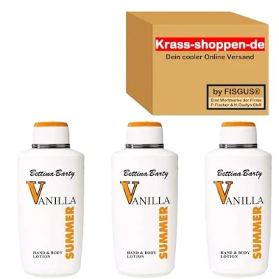 Abbildung von Bettina Barty Summer Vanilla Serie Hand &amp; Body Lotion, 3 x 500ml Vanilleduft Ein Angebot von krass shoppen de by FISGUS®