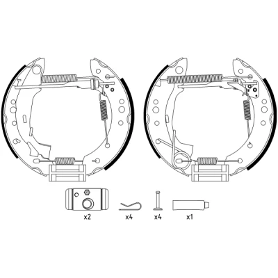 Abbildung von TEXTAR Shoe Kit Pro 84059801 Bremsensatz, Trommelbremse mit Radbremszylinder, Stellelement CITROËN: C3 Pluriel, II