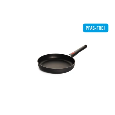 Abbildung von Woll Eco Lite QXR Flachpfanne Induktiv Ø 28 cm, 5 cm hoch, mit abnehmbarem Stiel Geeignet für alle Herdarten, PFAS frei,100% recyceltes Aluminium, backofenfest, schwarz