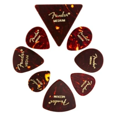 Abbildung von Fender Plektrum, Celluloid Picks Shape Medley Medium Plektren Set