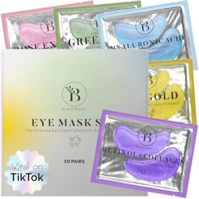 Abbildung von BLOOMORA Gemischte Augenpads (30 Paare) Eye Pads mit Niacinamid &amp; Hyaluron Gegen Augenringe Entfernen Patches
