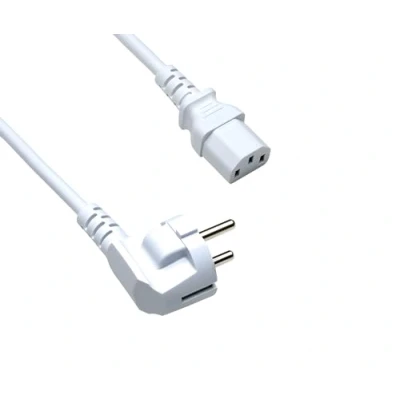 Abbildung von DINIC Stromkabel Netzkabel CEE 7/7 Schutzkontaktstecker auf C13, VDE, (1,80m, weiß)