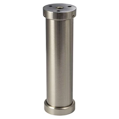 Abbildung von Tresenfuß Design Barkonsole Edelstahl Konsole gerade rund Küchen Thekenfuß Alu Optik Höhe: 200 mm massiv Bar Stütze für Bars &amp; 1 Stück Theken Befestigung
