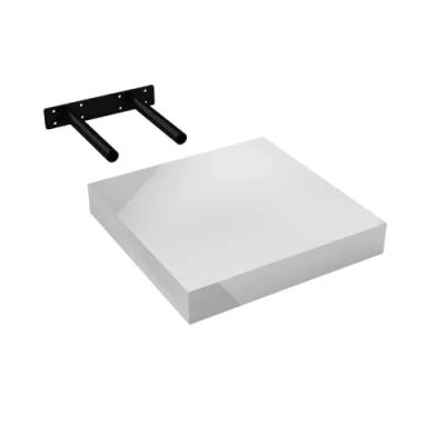 Abbildung von Velano Regalbrett, Wandregal, Regalboden, Schweberegal, Hängeregal, Regalsysteme 1 Stück, 23.5x23.5 cm, Weiß Hochglanz Regale für Küche, Badezimmer, Wohnzimmer, Schlafzimmer FSG