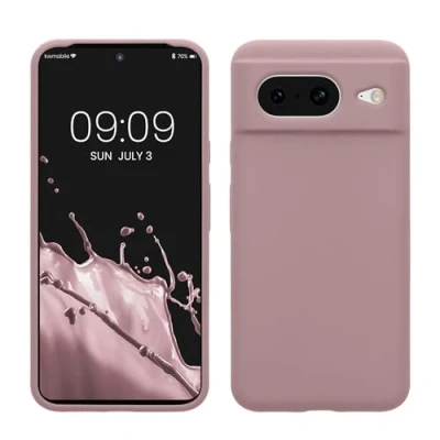 Abbildung von kwmobile Hülle kompatibel mit Google Pixel 8 Silikon Handy Case Handyhülle weiche Oberfläche kabelloses Laden Nude Lilac