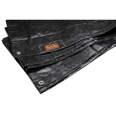 Abbildung von BLACK+DECKER Anhängerplane Abdeckplane 2 x 3 Meter 10 Aluminiumösen Polyester Schwarz