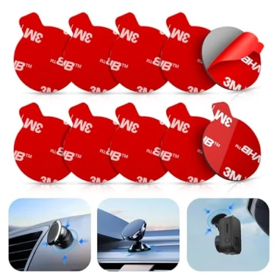 Abbildung von volport 10 Stück 25mm/1&quot; 3M VHB Klebepads Runde Doppelseitig Hitzebeständig Extra Stark für Armaturenbrett Magnetisches Handyhalterung Auto Magnet Autohalterung Garmin Mini Dash Cam