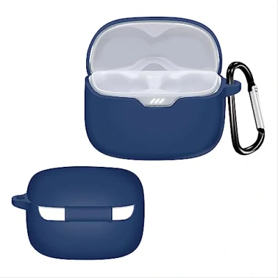 Abbildung von GIOPUEY Hülle für JBL Tune Beam, Silikon Stoßfeste Schutzhülle, Ultradünn Case Cover, Kein Geruch, Dunkelblau