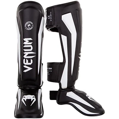Abbildung von Venum Unisex Elite Stehende Schienbeinschoner, Schwarz / Weiß, L EU