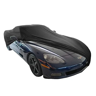 Abbildung von Star Cover Indoor Autoabdeckung kompatibel mit Corvette C6 Spiegeltaschen SUPER Soft Stretch