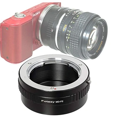 Abbildung von Fotasy Minolta MD MC Rokkor Objektiv auf E Mount Adapter, Mount, E, kompatibel mit Sony a7 a7R a7s II III IV a9 a7c Alpha 1 a6600 a6500 a6400 a6300 a6100 a60 00 A5 100 a5000 a3500 ZV E10