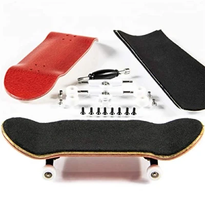 Abbildung von PhoneNatic Miniskateboard Finger Skateboard Bau Set Fingerboard Griffbrett, Design 5 (Rot)