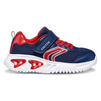 Abbildung von Geox Light UP Assister BOY Sneaker low für Kinder, Größe: 24, Navy/red Schuhe