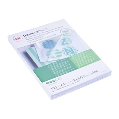 Abbildung von GBC® Laminiertasche Document™ Pouch, A4, 216 x 303 mm, 0,1 transparent, glänzend (100 Stück), Sie erhalten 1 Packung á 100 Stück