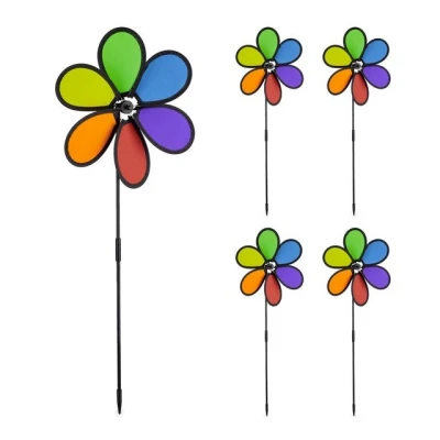 Abbildung von relaxdays Windspiel Windrad Blume 5er Set