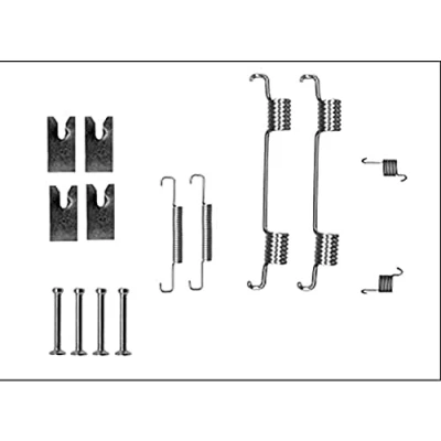 Abbildung von HELLA 8DZ 355 206 121 Zubehörsatz, Feststellbremsbacken LAND ROVER: Discovery 3, 4, Range Rover Sport